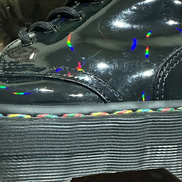 Dr. Martens Jadon Hi Rainbow Holographic Patent Platform Boots - RARE - Picture 15 of 16